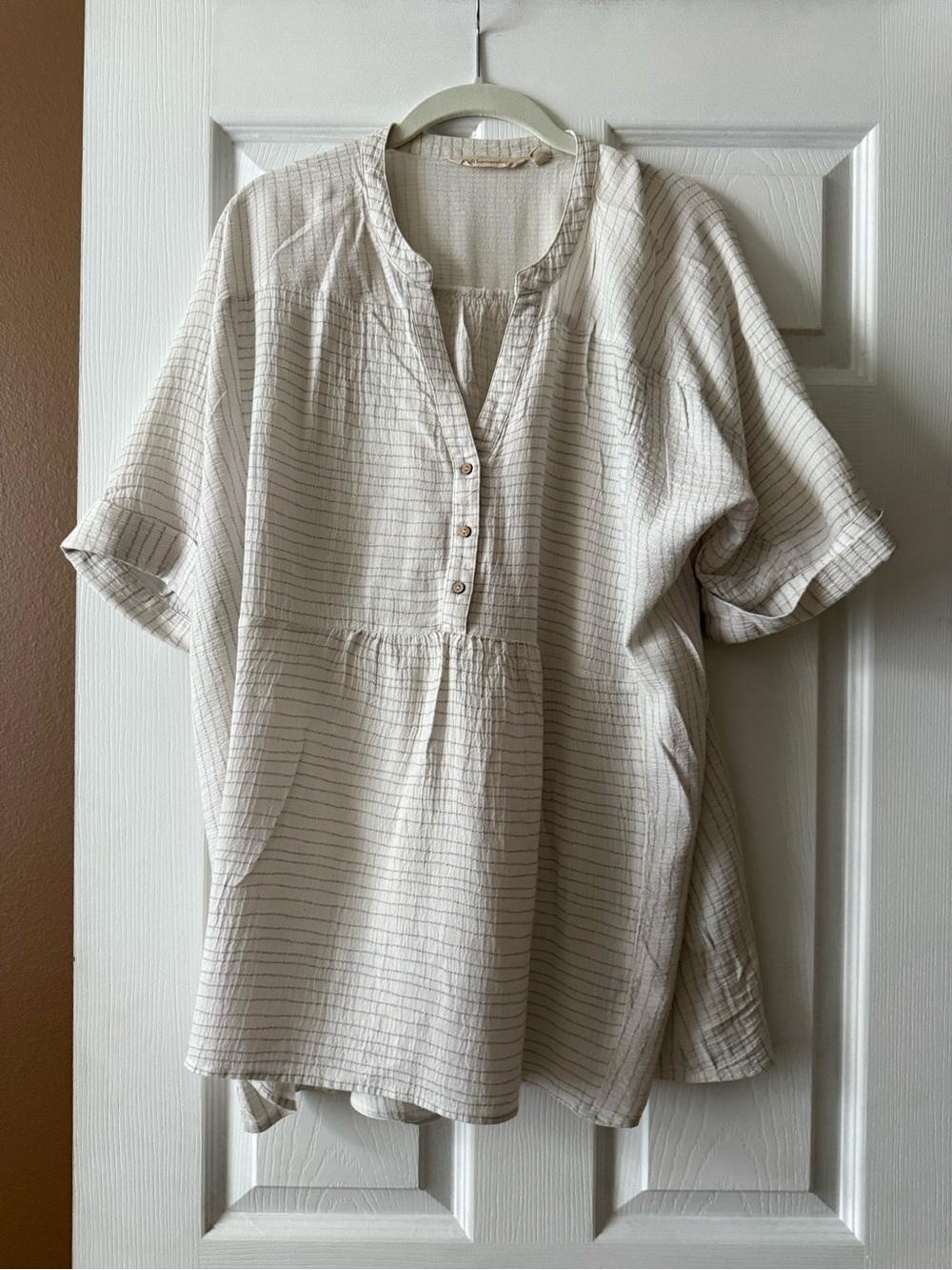 Soft Surroundings Striped Gauze Tunic Blouse